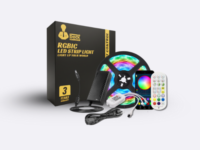 بكج شريط ليد بيك RGBIC متحرك بلوتوث سمارت 60 عدسة بالمتر