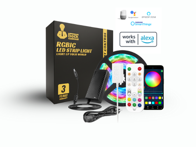 بكج شريط ليد بيك RGBIC متحرك واي فاي سمارت 60 عدسة بالمتر