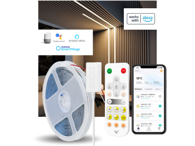 بكج شريط ليد IC متحرك لون واحد تحكم سمارت واي فاي متوافق مع اليكسا